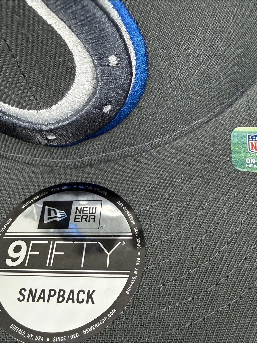 Indianapolis Colts Hat Snapback New Era 9Fifty Gray Side Patch Draft Flat Brim